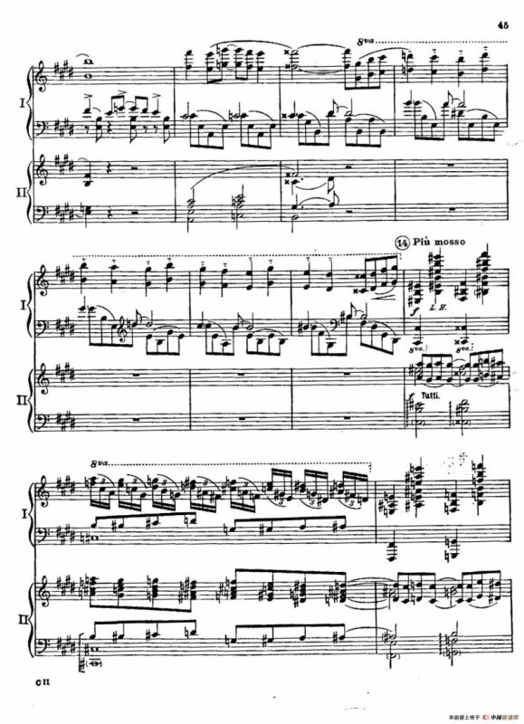 F大调爵士钢琴协奏曲（美版双钢琴原谱 P41—50）