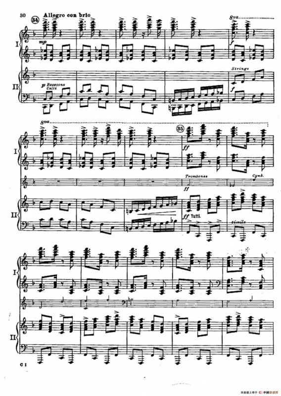 F大调爵士钢琴协奏曲（美版双钢琴原谱 P31—40）