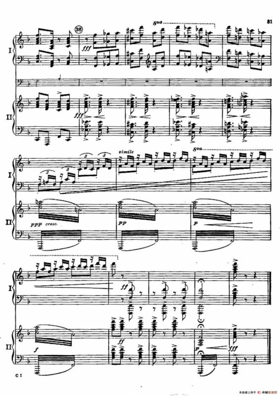 F大调爵士钢琴协奏曲（美版双钢琴原谱 P31—40）