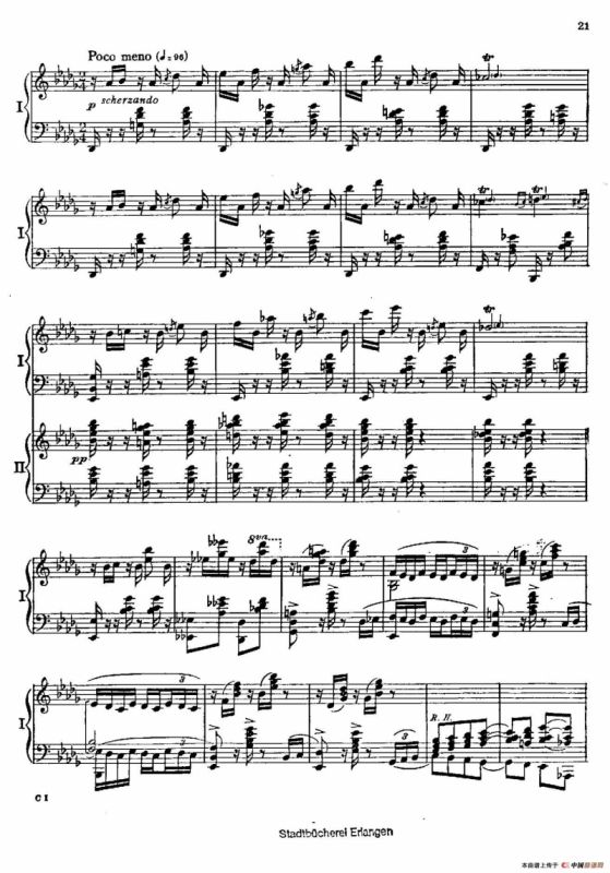 F大调爵士钢琴协奏曲（美版双钢琴原谱 P21—30）