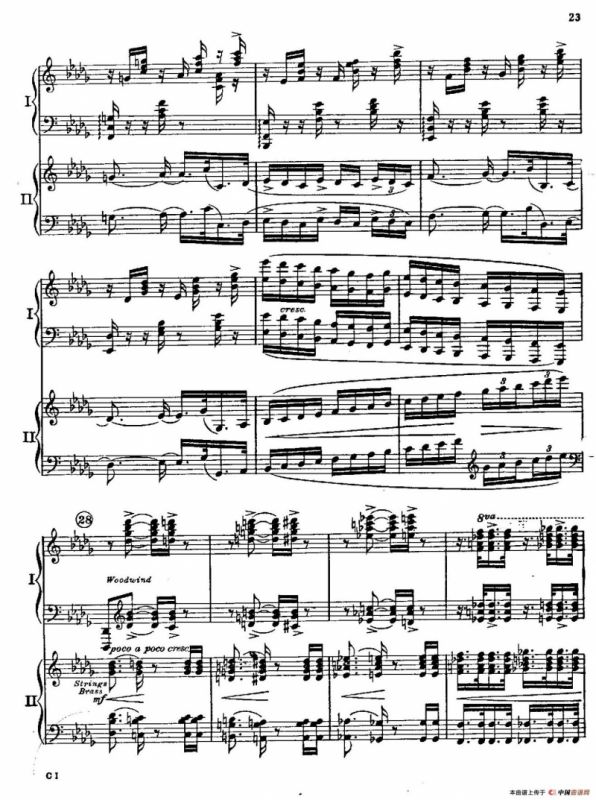 F大调爵士钢琴协奏曲（美版双钢琴原谱 P21—30）