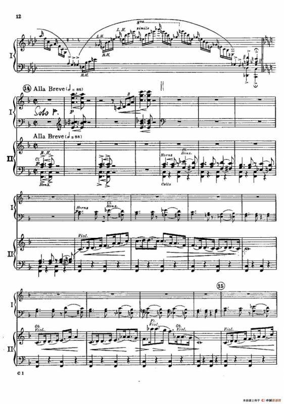 F大调爵士钢琴协奏曲（美版双钢琴原谱 P11—20）