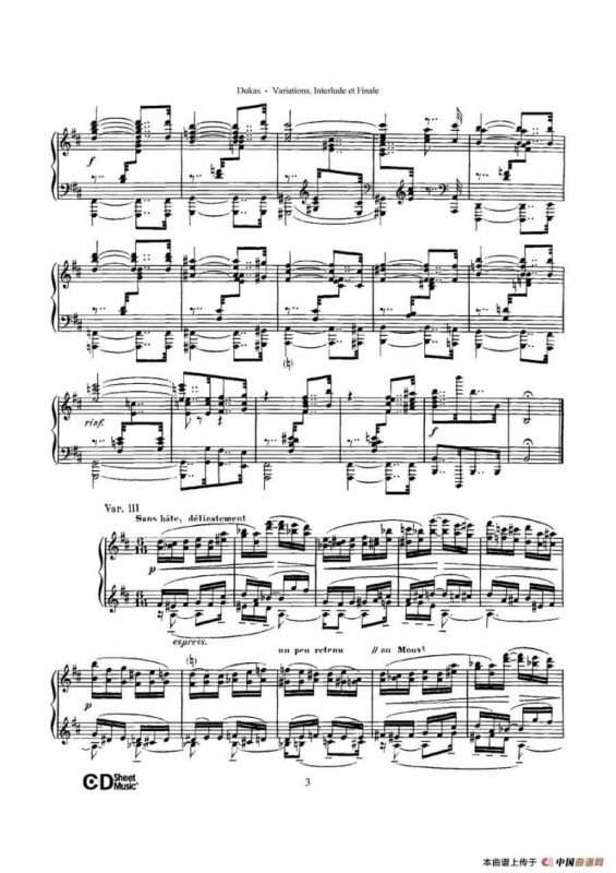 Variations, Interlude & Finale on theme de Rameau（拉摩主题变奏曲、间奏曲和终曲·第一部分）