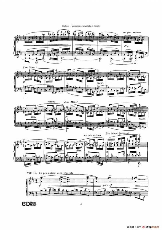 Variations, Interlude & Finale on theme de Rameau（拉摩主题变奏曲、间奏曲和终曲·第一部分）