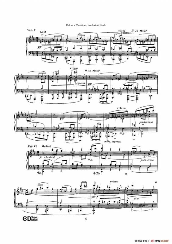 Variations, Interlude & Finale on theme de Rameau（拉摩主题变奏曲、间奏曲和终曲·第一部分）