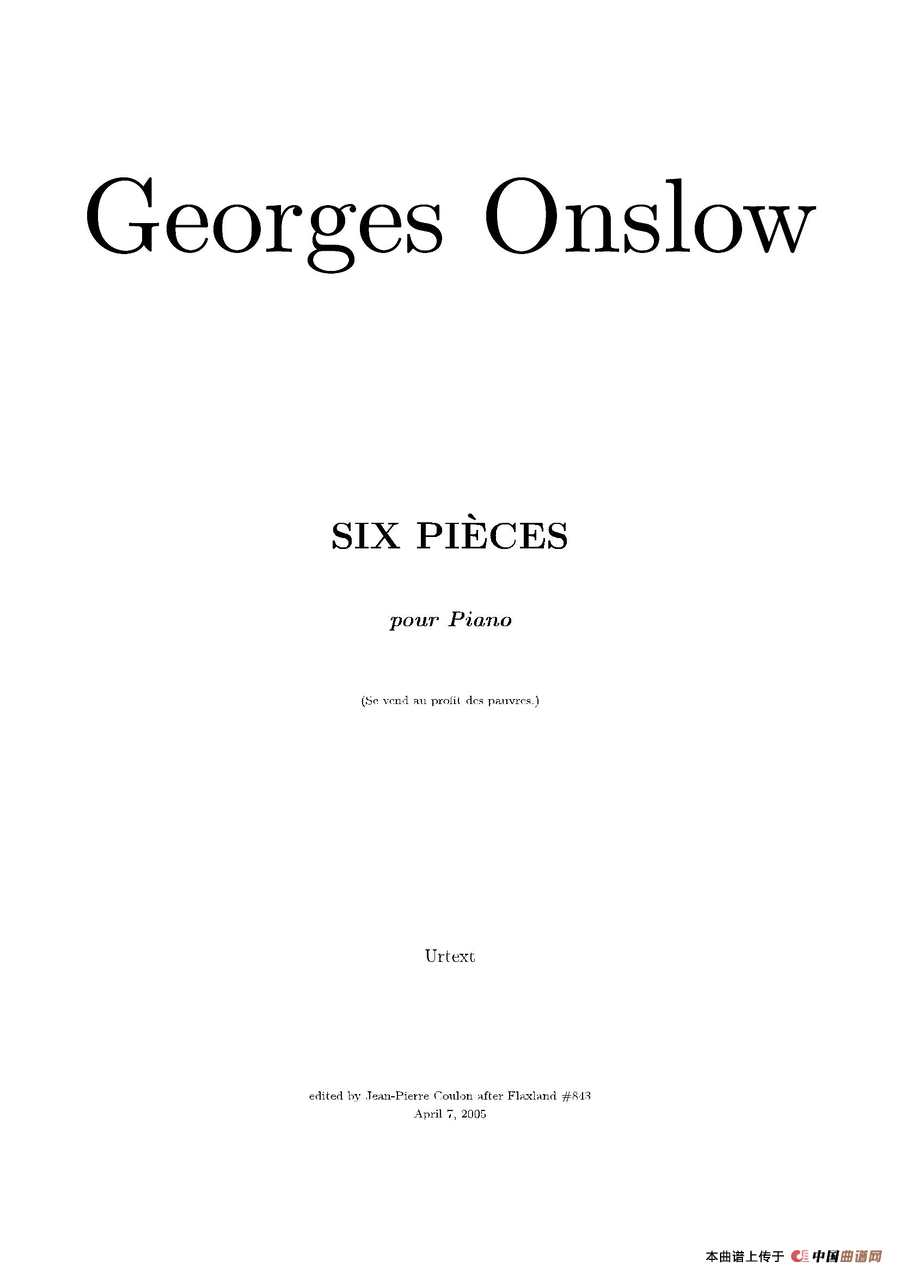 Six Pieces（6首钢琴小品·Ⅳ）