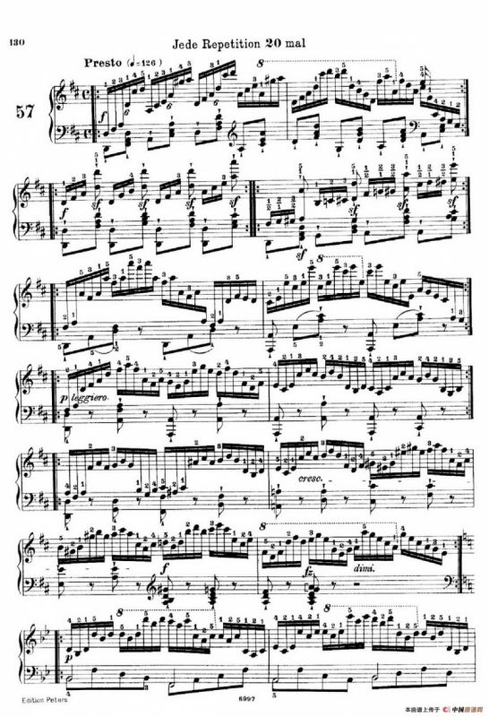 School of the Virtuoso Op.365（60首钢琴高级练习曲·57）