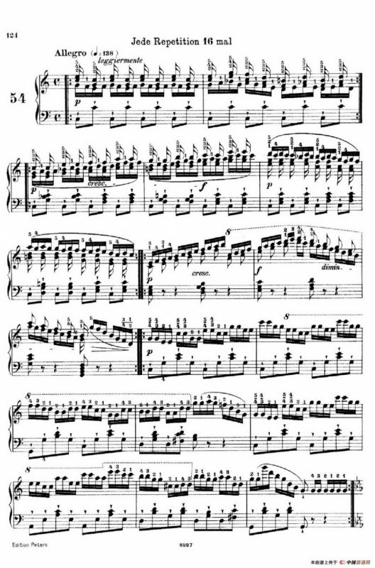School of the Virtuoso Op.365（60首钢琴高级练习曲·54）