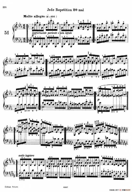 School of the Virtuoso Op.365（60首钢琴高级练习曲·51）