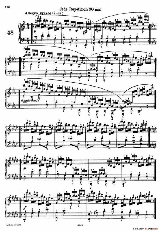 School of the Virtuoso Op.365（60首钢琴高级练习曲·48）