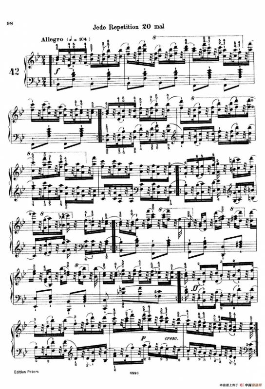 School of the Virtuoso Op.365（60首钢琴高级练习曲·42）