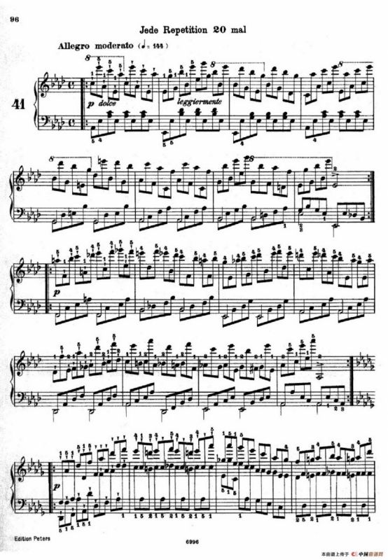 School of the Virtuoso Op.365（60首钢琴高级练习曲·41）