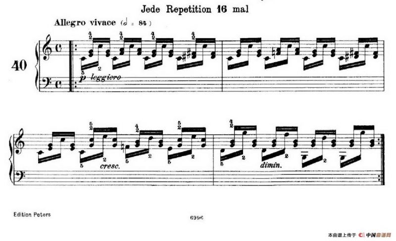 School of the Virtuoso Op.365（60首钢琴高级练习曲·40）