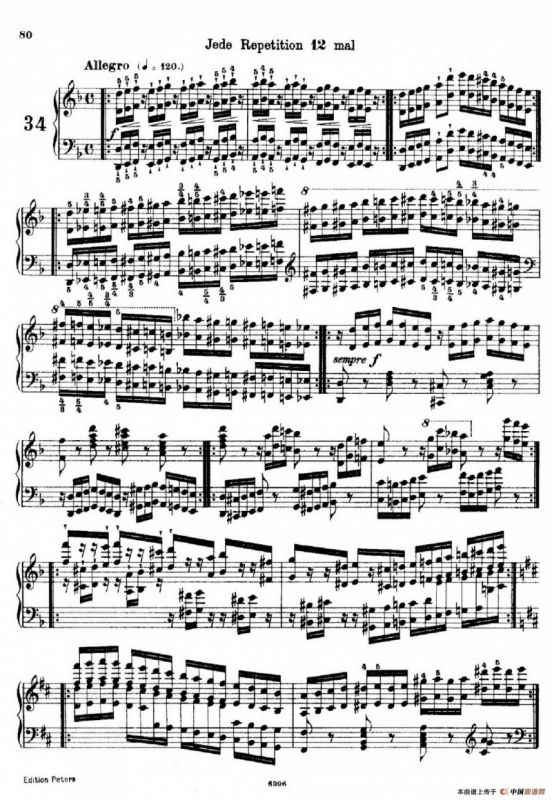 School of the Virtuoso Op.365（60首钢琴高级练习曲·34）