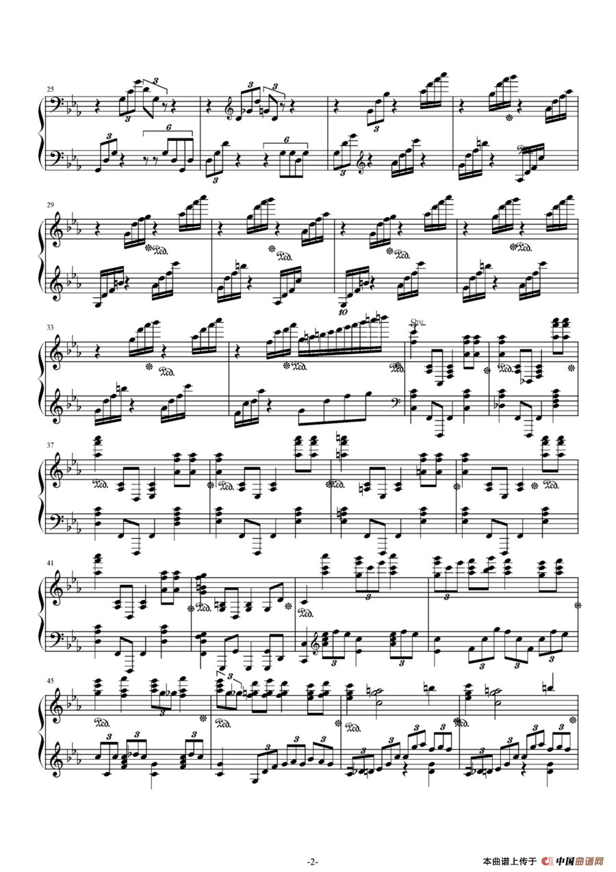 c小调第二钢琴协奏曲第三乐章独奏版