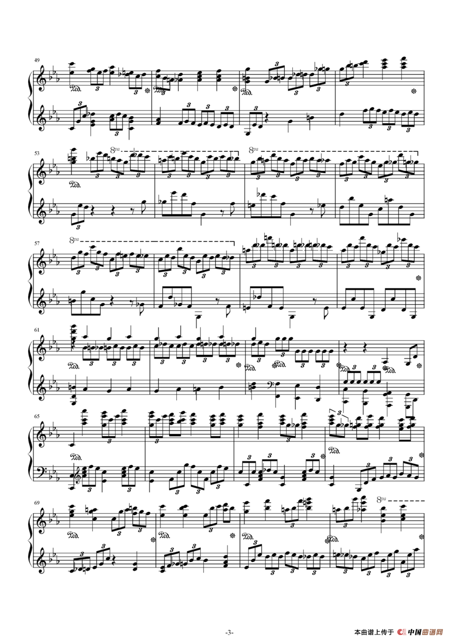 c小调第二钢琴协奏曲第三乐章独奏版