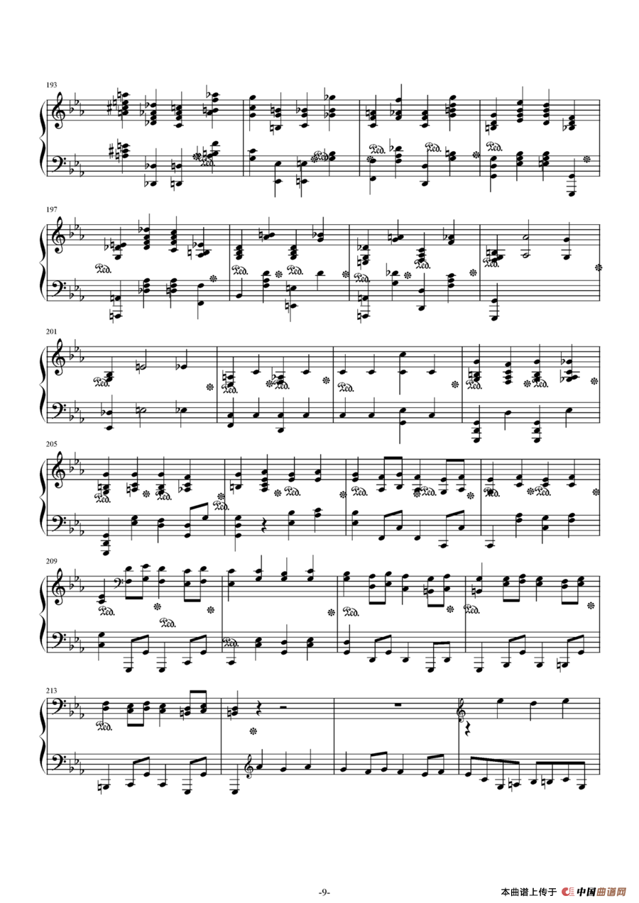 c小调第二钢琴协奏曲第三乐章独奏版