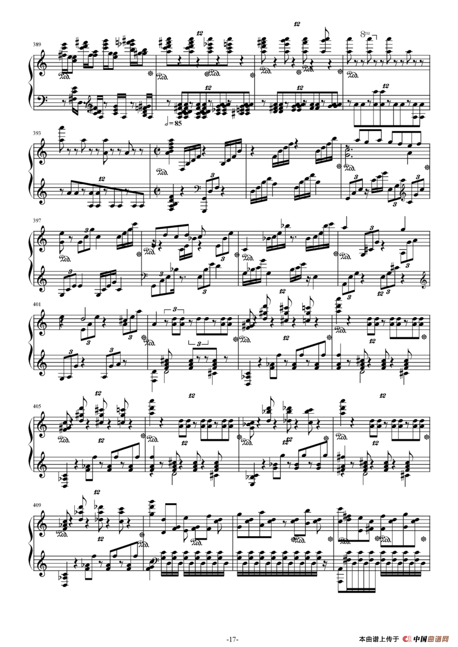 c小调第二钢琴协奏曲第三乐章独奏版