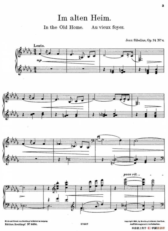 4 Lyric Pieces Op·74（4首抒情小品·4）