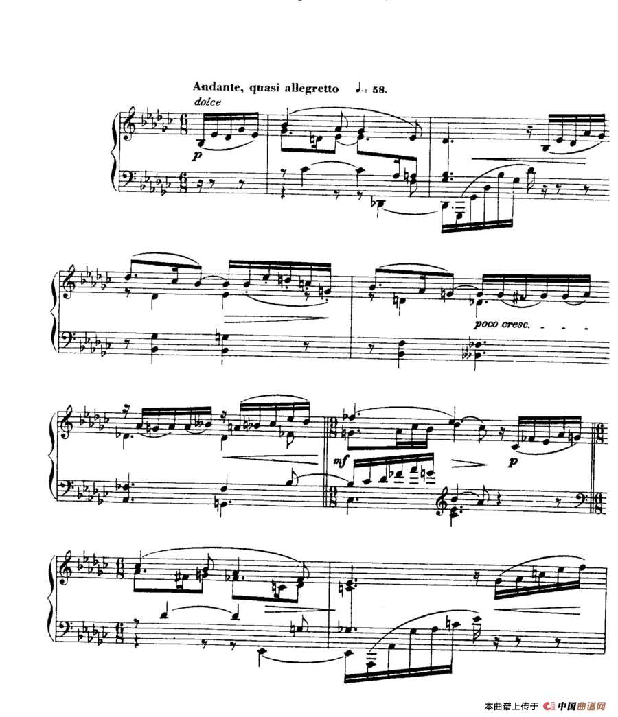 福雷13首船歌：Barcarolle No·3 in G-flat, Op·42