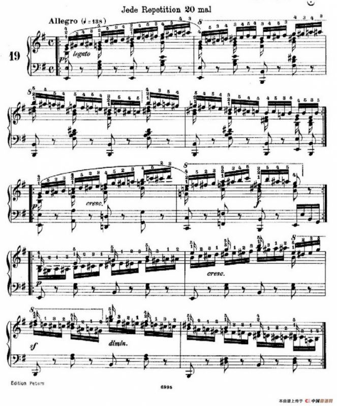 School of the Virtuoso Op.365（60首钢琴高级练习曲·19）