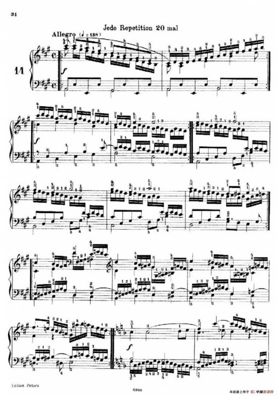 School of the Virtuoso Op.365（60首钢琴高级练习曲·14）