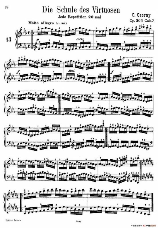 School of the Virtuoso Op.365（60首钢琴高级练习曲·13）