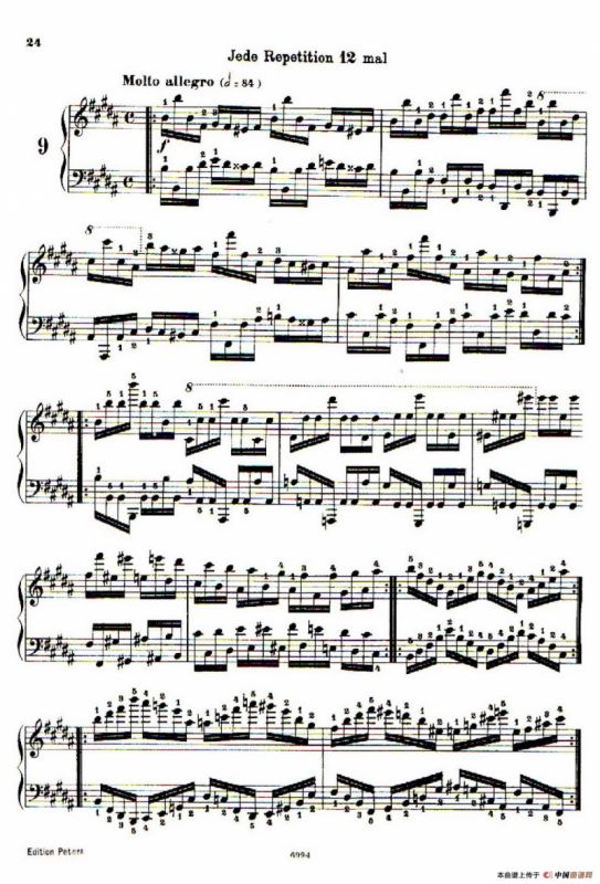 School of the Virtuoso Op.365（60首钢琴高级练习曲·9）