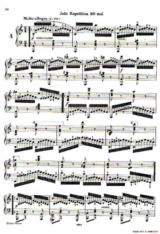 School of the Virtuoso Op.365（60首钢琴高级练习曲·4）