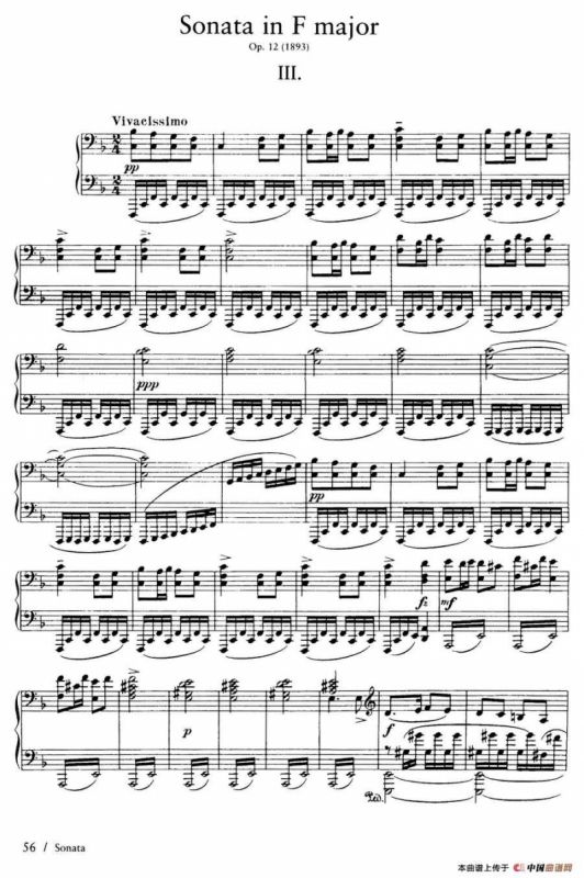 Piano Sonata in F Maj Op·12（F大调钢琴奏鸣曲·第三乐章）