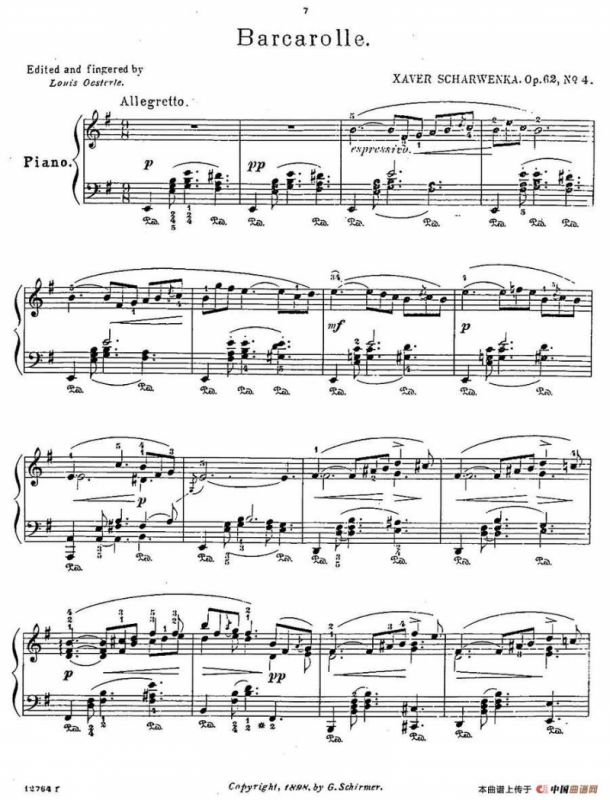 Album f the Young Op·62（4· 船歌 Barcarolle，e小调）