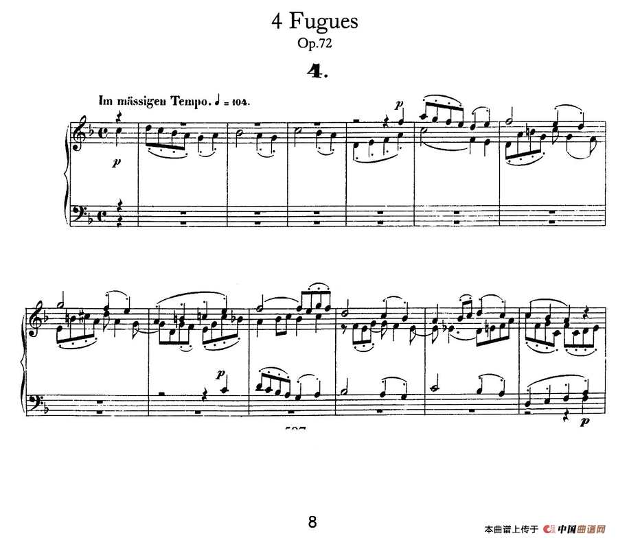 Four Fugues Op·72（4首赋格·4）