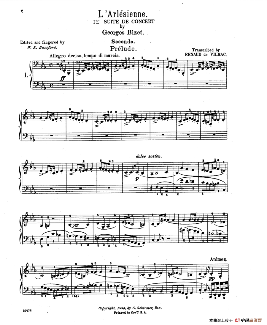 LArlesienne Suite No·1（阿莱城姑娘·第一组曲·四手联弹）