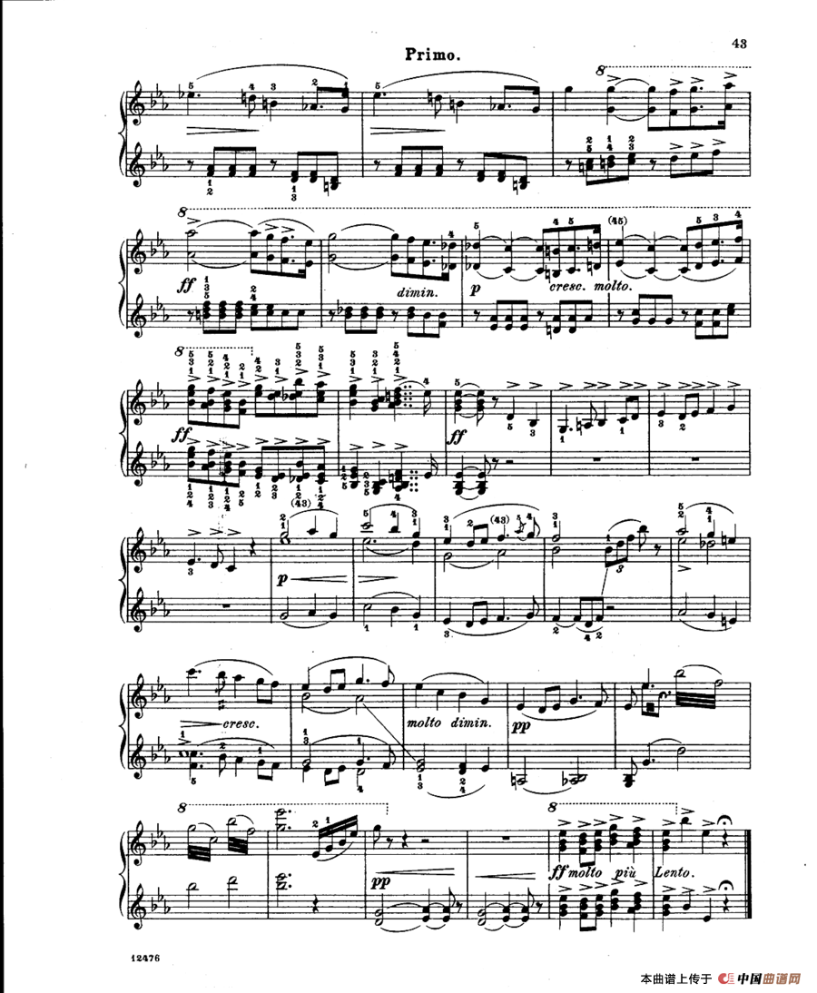 LArlesienne Suite No·2（阿莱城姑娘·第二组曲·四手联弹）