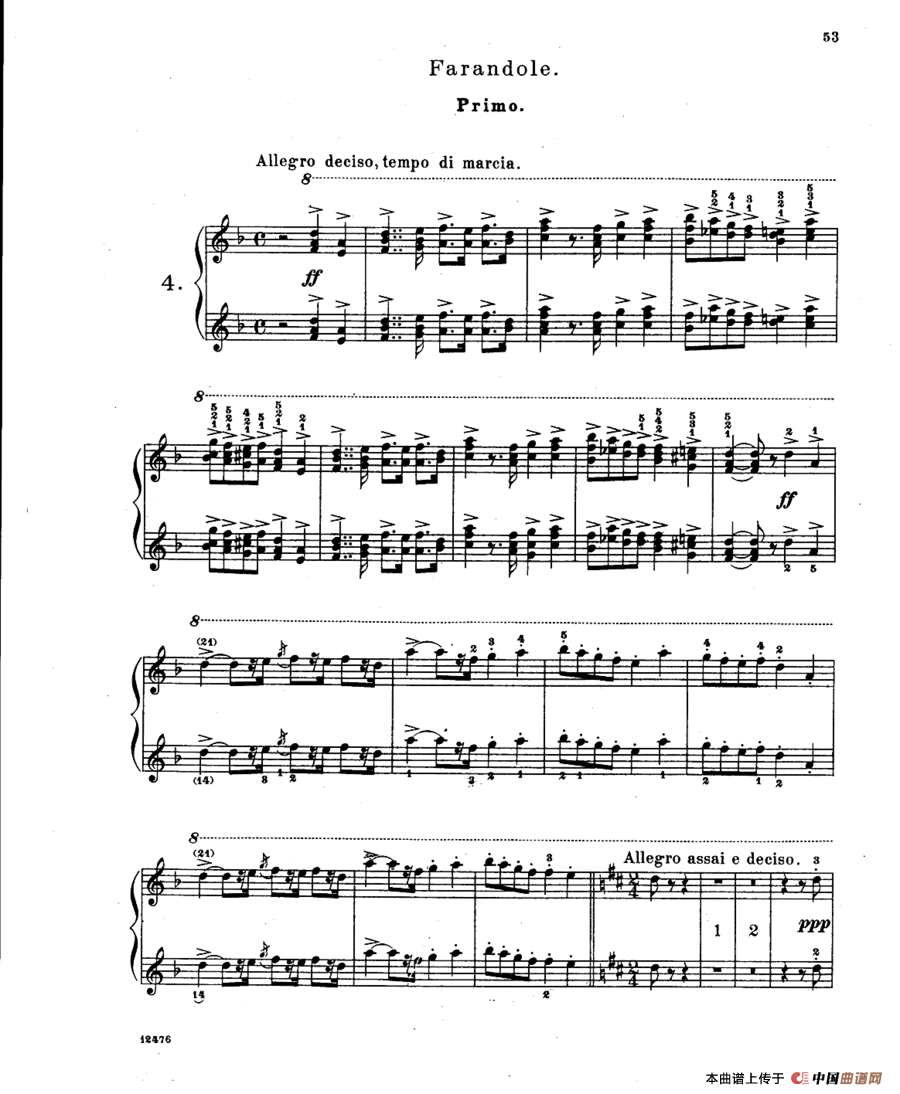 LArlesienne Suite No·2（阿莱城姑娘·第二组曲·四手联弹）