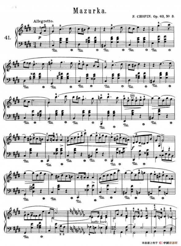 Trois Mazurkas Op·63（3首玛祖卡舞曲-3）