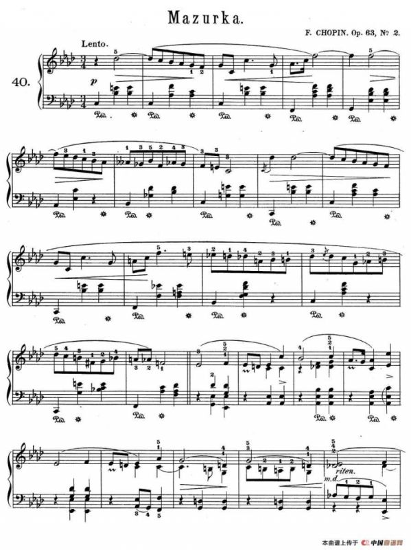 Trois Mazurkas Op·63（3首玛祖卡舞曲-2）