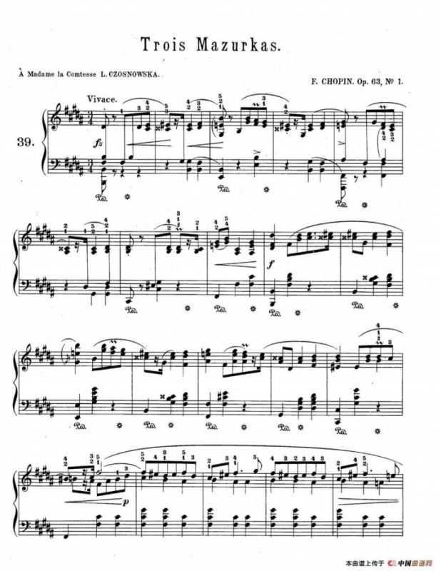 Trois Mazurkas Op·63（3首玛祖卡舞曲-1）