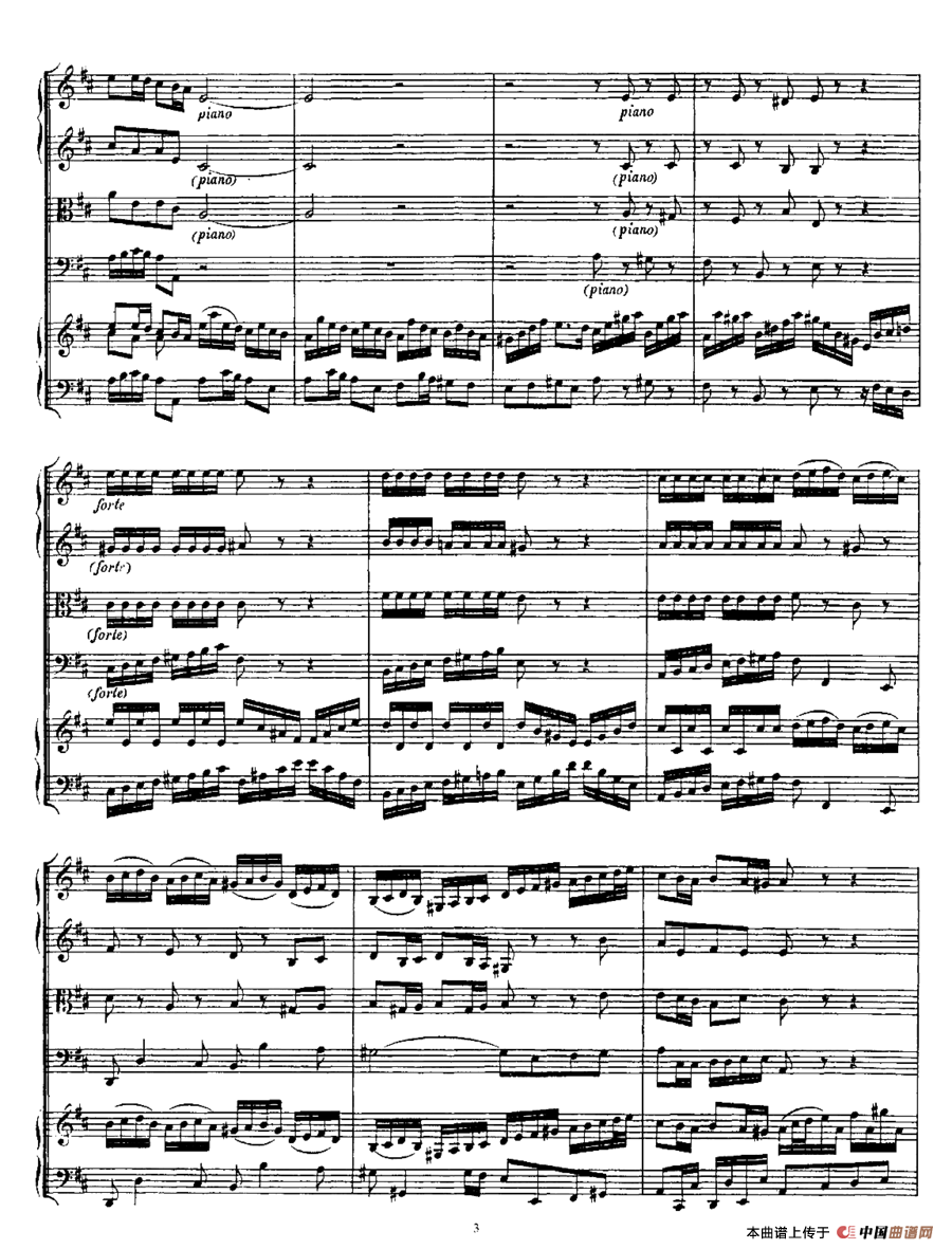 Harpsichd Concerto in D Maj BWV 1054（D大调第三号古钢琴协奏曲·总谱）