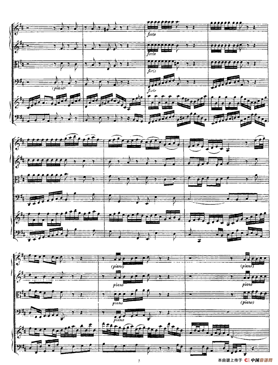 Harpsichd Concerto in D Maj BWV 1054（D大调第三号古钢琴协奏曲·总谱）