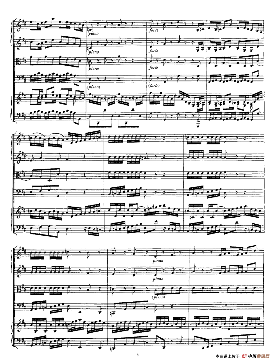 Harpsichd Concerto in D Maj BWV 1054（D大调第三号古钢琴协奏曲·总谱）