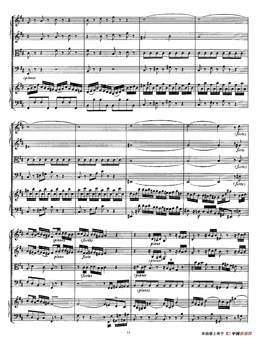 Harpsichd Concerto in D Maj BWV 1054（D大调第三号古钢琴协奏曲·总谱）