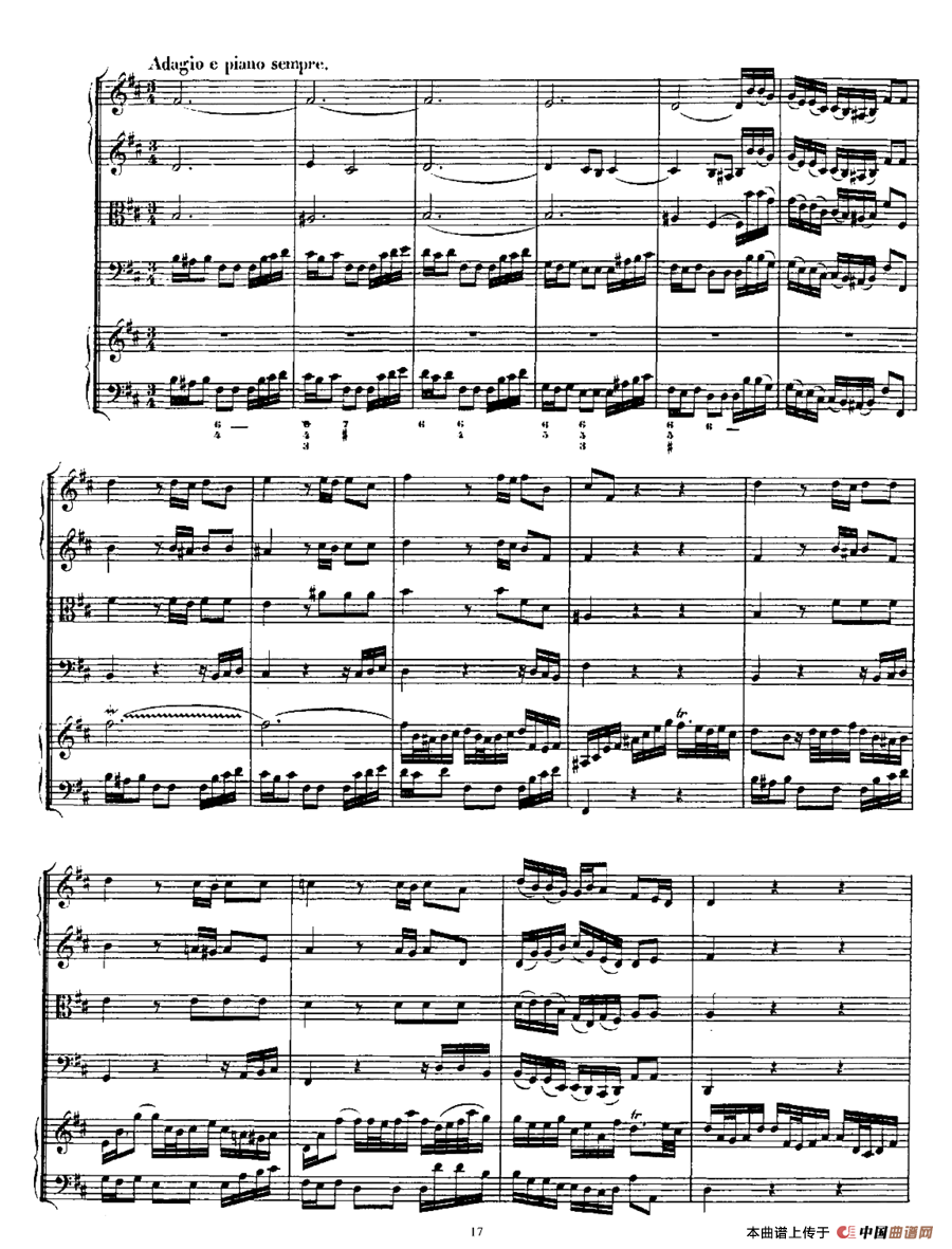 Harpsichd Concerto in D Maj BWV 1054（D大调第三号古钢琴协奏曲·总谱）