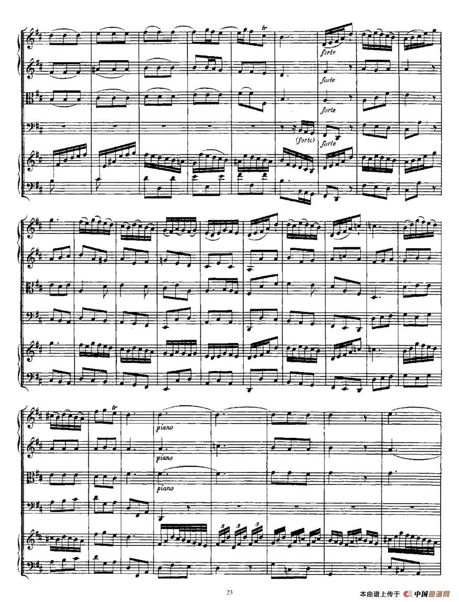 Harpsichd Concerto in D Maj BWV 1054（D大调第三号古钢琴协奏曲·总谱）
