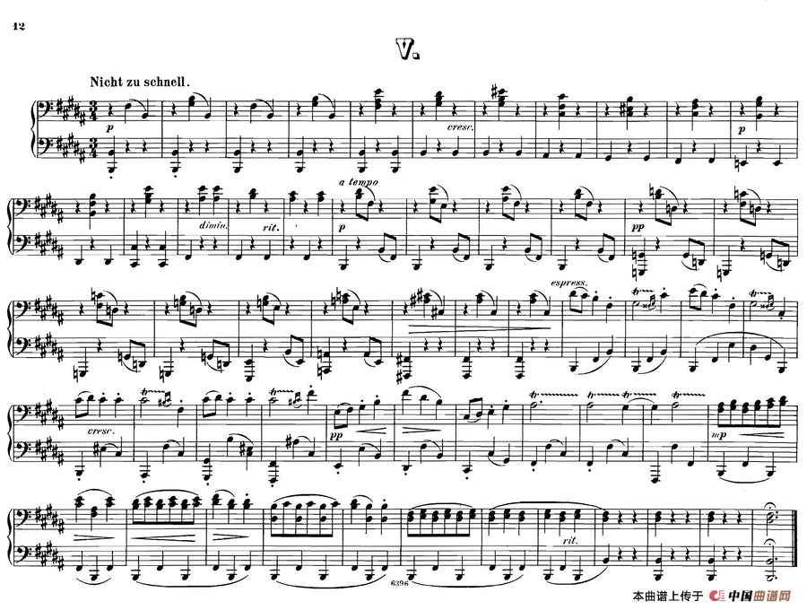 12 Waltzes Op.59 4 Hands（12首圆舞曲·四手联弹·Ⅴ）