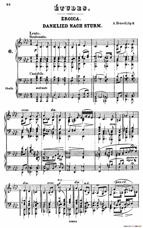 Douze Etudes de Salon Op.5（12首沙龙练习曲·6）