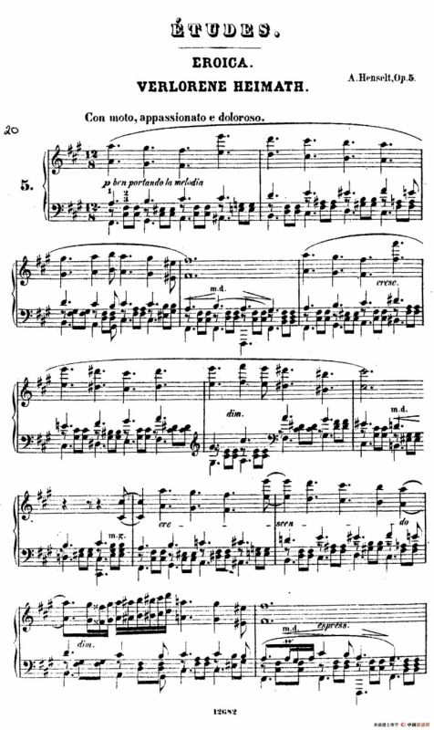 Douze Etudes de Salon Op.5（12首沙龙练习曲·5）