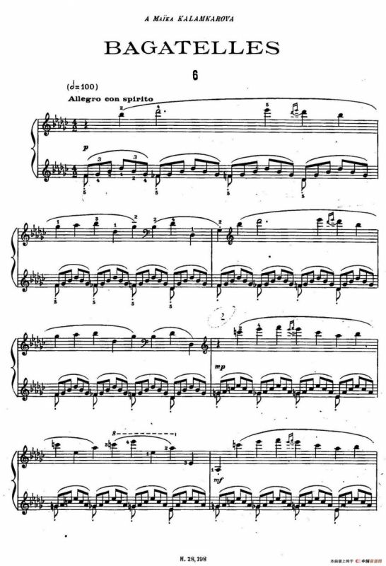 Tcherepnin - 10 Bagatelles Op.5（齐尔品-10首小品·6）