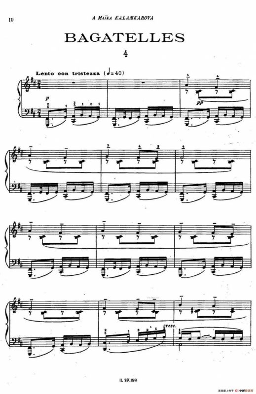 Tcherepnin - 10 Bagatelles Op.5（齐尔品-10首小品·4）
