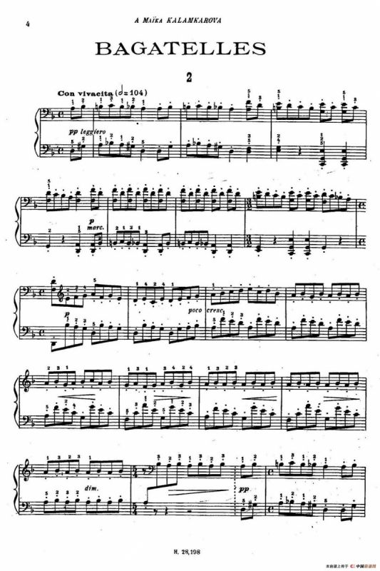 Tcherepnin - 10 Bagatelles Op.5（齐尔品-10首小品·2）